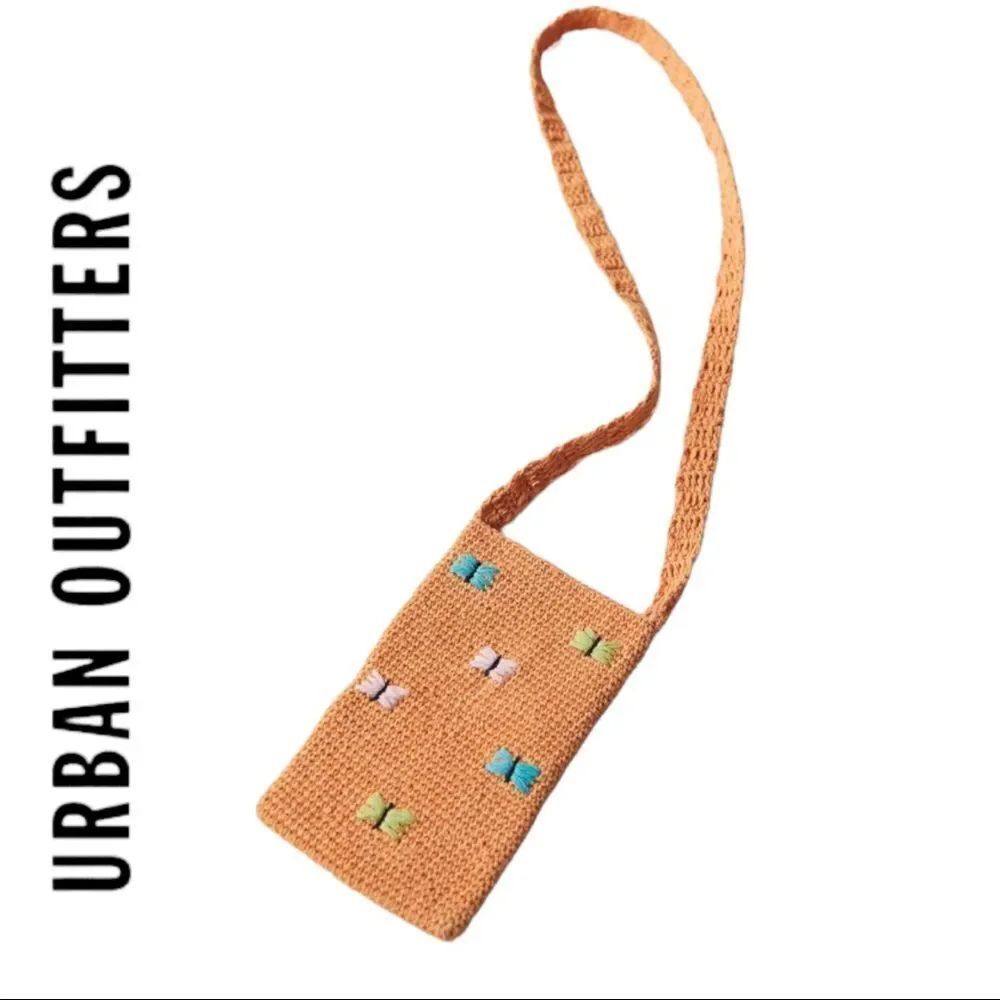 NEW Urban Outfitters UO Crochet Dragonfly Small Crossbody Purse Bag